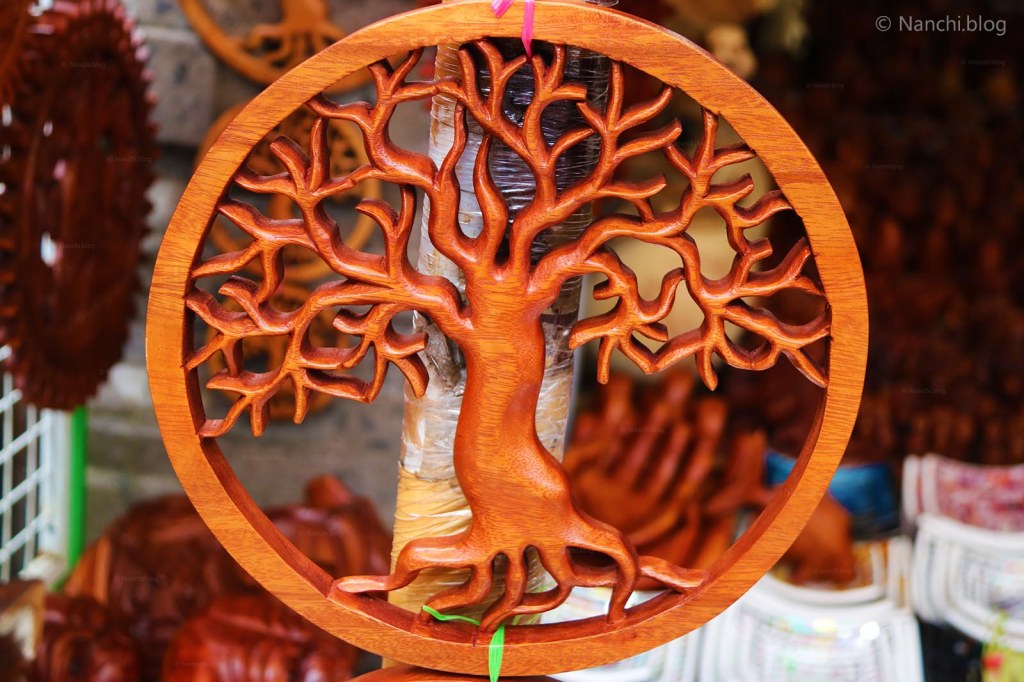 Wooden Wisdom Tree, Ubud Market, Ubud, Bali, Indonesia