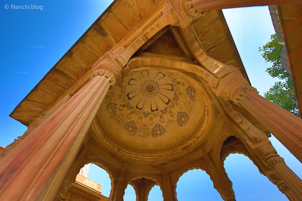 Painted Ceiling at The Royal Cenotaphs, Devikund Sagar, Bikaner