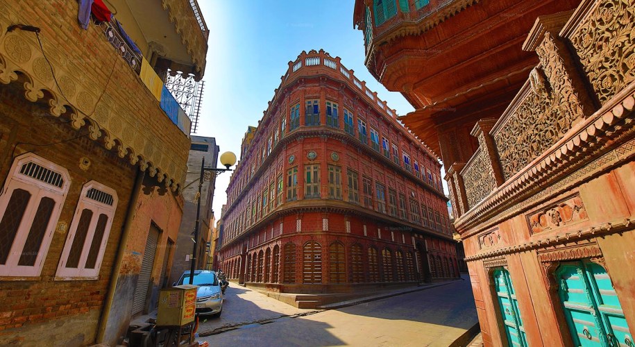 View of Rampuria Havelis, Bikaner, Rajasthan